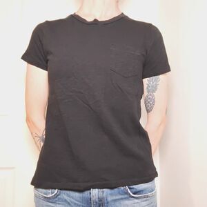 Madewell Whisper Cotton Pocket Tee Size Small Black